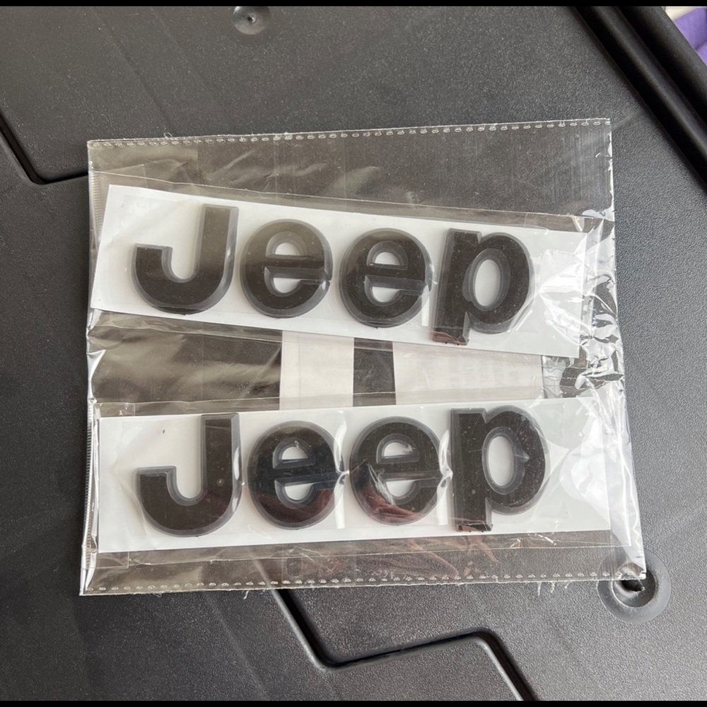 JEEP Emblem Adhesive Replacement Part Matte Black Set Of 2 BRAND NEW